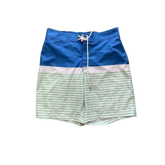 Southern Tide Men’s Swim Trunks – Size M – Blue green striped - Picture 1 of 5